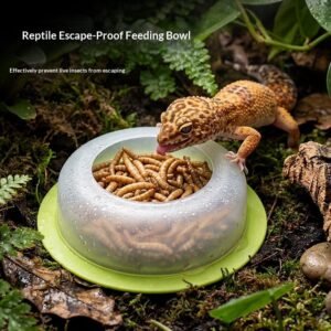 Anti-Escape Reptile Feeding Bowl Gecko Feeder Dish