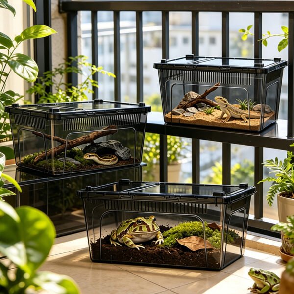 Clear Black Breathable Reptile Enclosure