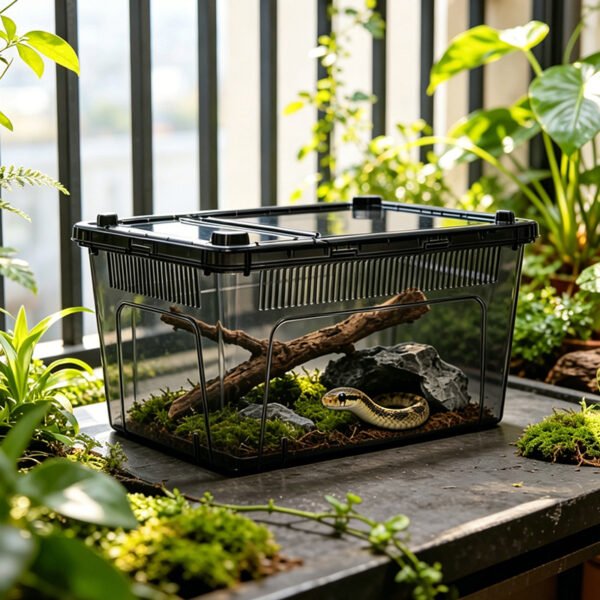 Clear Black Breathable Reptile Enclosure