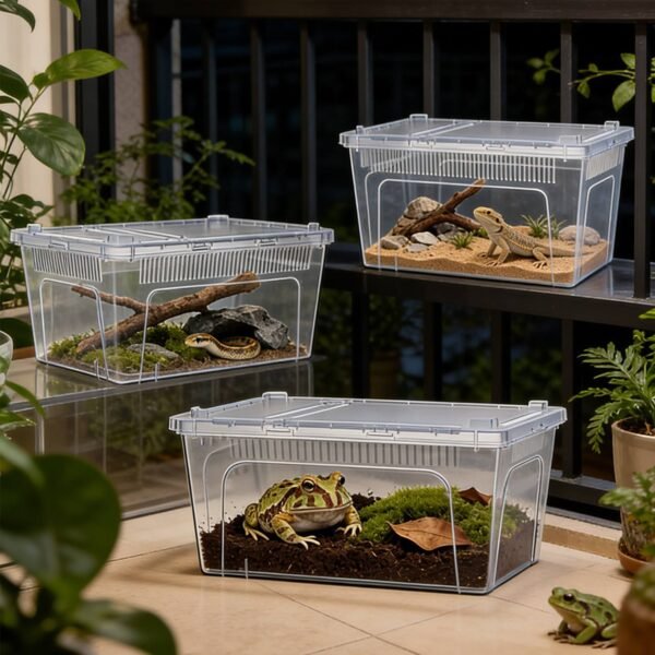 Vertical Ventilated Holes Reptile Enclosure Breeding Box