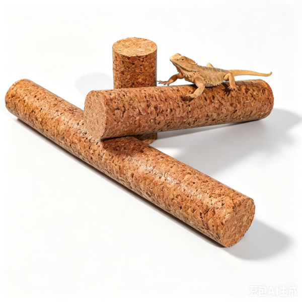 Eco-Friendly Durable Cork Perching Bar Reptiles Crawling Toy