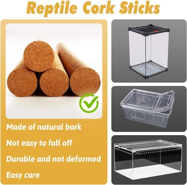 Eco-Friendly Durable Cork Perching Bar Reptiles Crawling Toy