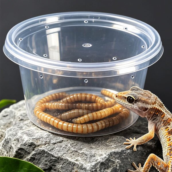 Transparent Reptile keeper Container Box Bait Cup with Ventilated Holes