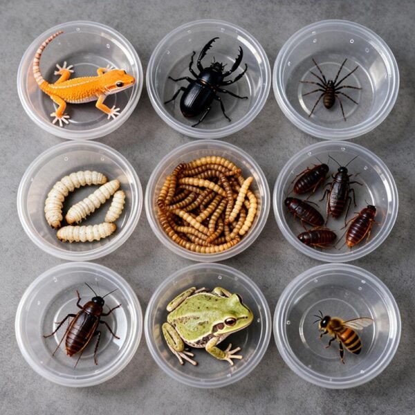 Transparent Reptile keeper Container Box Bait Cup with Ventilated Holes